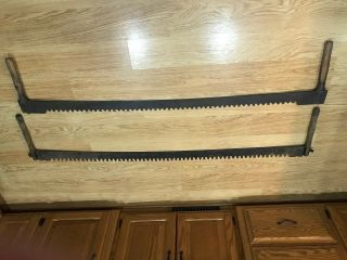 Vintage 6 Foot 2 Man Crosscut Logging Saw With Loop Handles X2