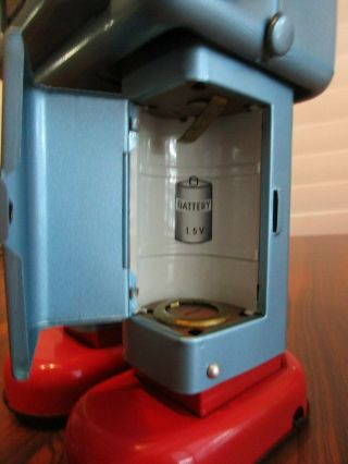 VINTAGE 1989 BLUE SMOKING ROBOT W/BOX - BUT HAS ISSUES - MADE IN JAPAN 8