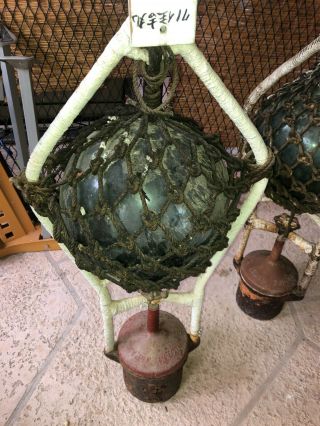 Rarely Seen Complete Japanese Buoy With Battery,  Light,  Glass Rope Float 3