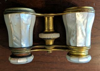 Antique Lemaire Paris Opera Glasses Mother of Pearl Gilt Brass 19th Century 5