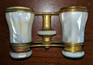 Antique Lemaire Paris Opera Glasses Mother of Pearl Gilt Brass 19th Century 6