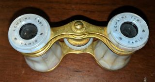 Antique Lemaire Paris Opera Glasses Mother of Pearl Gilt Brass 19th Century 8