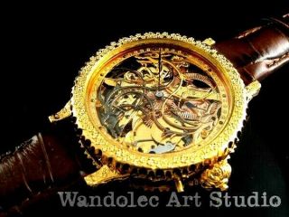 LONGINES Vintage Men ' s Wristwatches Gold Skeleton Mechanical Mens Wrist Watch 9