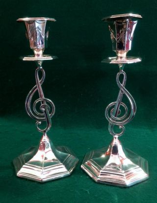 Rare Registered Design Silver Candlesticks By John Round Sheffield 1911.