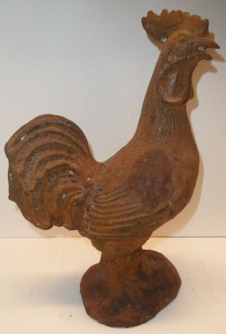 Xlf13 Antique Cast Iron Rooster,  Heavy – 17 Lbs.  4 Ounces - 16” Tall