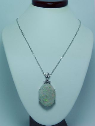 MASSIVE H Stern 20ct Opal Diamond 18K Gold Platinum Necklace 5