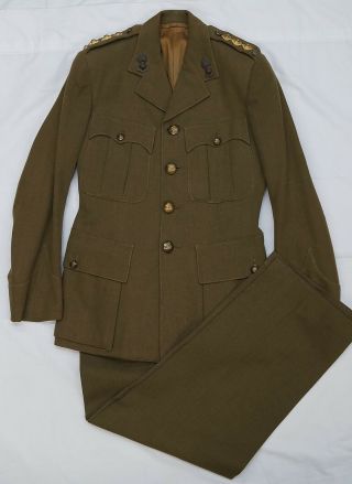 Ww2 Canadian Rca Officers Service Dress Jacket Named With Papers And Trousers