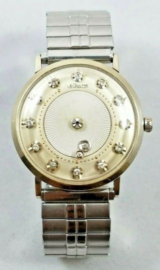 Jaeger - Lecoultre Mystery Galaxy Diamond Dial 14k White Gold Vintage Watch Runs