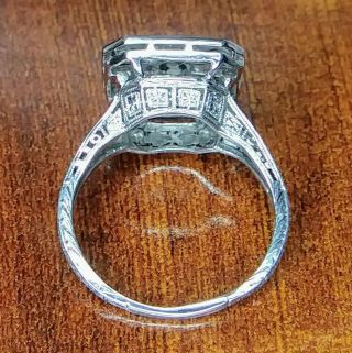 Antique Art Deco 1/3 Carat Natural Diamond Ring Platinum Cluster w/ Sizing 6
