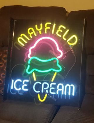 Vintage Mayfield Neon Ice Cream Sign 26 "