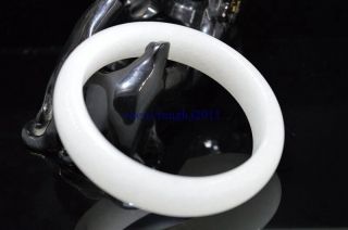 62mm Natural Chinese white jade hand - carved bracelet 4