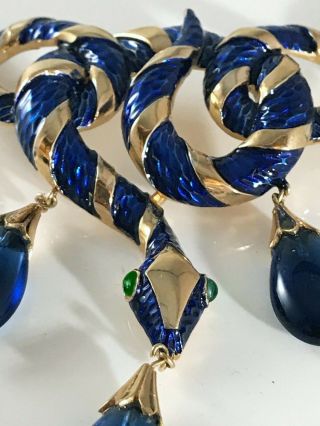 TRIFARI Alfred Philippe Garden of Eden Blue Enamel & Pendants Snake Necklace 3