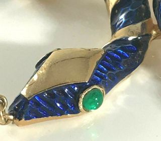 TRIFARI Alfred Philippe Garden of Eden Blue Enamel & Pendants Snake Necklace 4