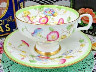 Royal Doulton Morning Glory Art Deco Corset Style Tea Cup And Saucer