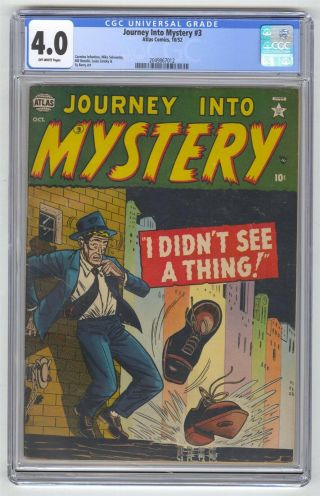 Journey Into Mystery 3 Cgc 4.  0 Vintage Marvel Atlas Pre - Hero Horror Gold 10c