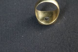Men ' s 14K Yellow Gold & Diamond Masonic 32 Degree Double Eagle Ring 16.  6 Grams 8