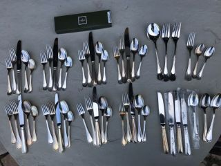 Christofle " Albi " Silver Plate Dinner Set Flatware 8 Settings With