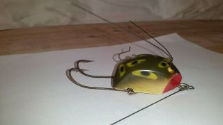 Vintage Creek Chub Weed Bug Frog Color Fishing Lure 1927 2800 Wood CCBCO 3