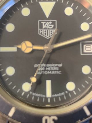 Vintage Tag Heuer 1500 Professional 200 Meter Men Watch AUTOMATIC 844/3 2