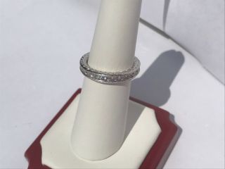 Vintage Hand Engraved 1.  50 Ctw Diamonds 18k Gold Anniversary Wedding Band Ring