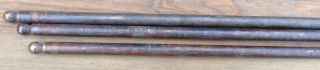 3 Vintage Antique Heavy Brass Extra Long 29 " Carpet Stair Rods