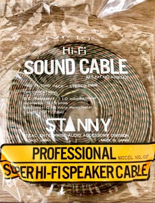Vintage Teac Stanny Professional Hi Fi Speaker Cable Japan