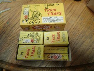 Box Of 11 Vintage Trick Traps Fireworks Booby - Trap Taiwan Prank Pull String