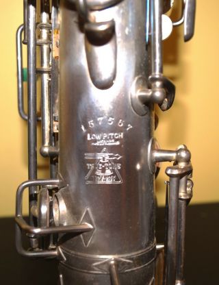 Vintage 1924 Silver Buescher True Tone Low Pitch Saxophone w/ Gold Bell 157557 10
