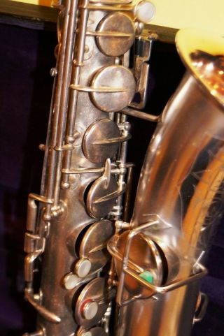 Vintage 1924 Silver Buescher True Tone Low Pitch Saxophone w/ Gold Bell 157557 3