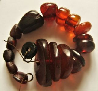 Ancient Amber Beads 8.  7 Gr.