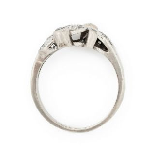 Antique Vintage Art Deco 14k White Gold 0.  68 Ct Diamond Wedding Band Ring S 7.  25 7