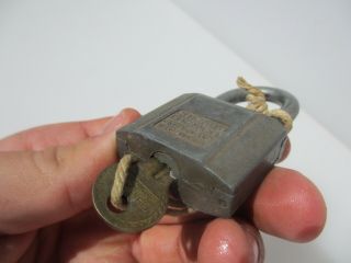 Vintage Metal Padlock Lock Key Chicago Lock Co.  USA US Old Brass Key 5