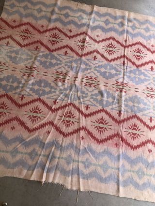 Unknown Vintage Antique Cotton Camp Southwest Trade Blanket Beacon Buell 3
