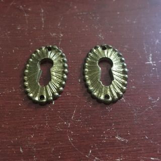 Small Victorian Cast Brass Keyhole Covers