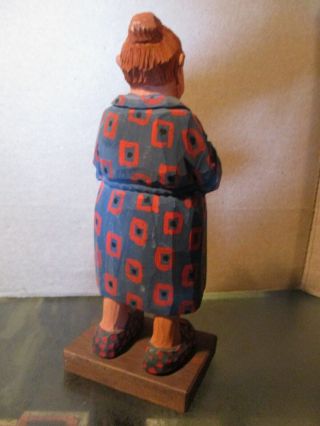 Large CO TRYGG Sweden Wood Carving WOMAN with ROLLING PIN 2