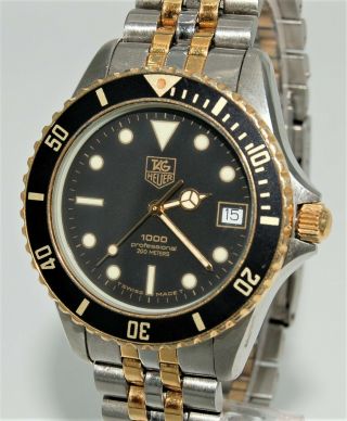 Vintage Tag Heuer 1000 Professional 200m 980.  020b Two Tone Watch