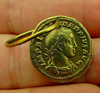 Ancient Roman Gold Pendant - Aureus Fourree Severus Alexander C.  222 Ad (m79)