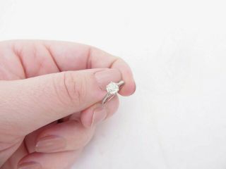 Fine 1/2ct Old Mine Cut Diamond 1908 Platinum Solitaire Ring