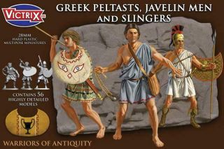 Victrix Historical Mini Ancient Greek Peltasts With Slingers - 450 - 30 Box
