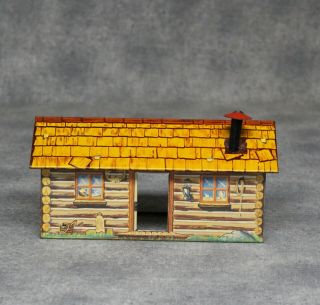 Vintage Marx Rifleman Play Set Tin Litho Downsized Cabin,  Complete