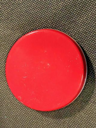 VINTAGE ASIAN symbols Round TIN Bright RED INK STAMP for SEAL 2.  5 