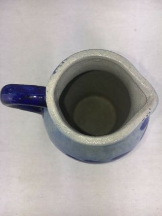 WESTERWALD Salt Glazed Blue White Stoneware Ovoid Creamer Pitcher Flower Ewer 4