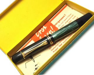 1935 Vintage Pen Pencil Pelikan 100 Green Black Early Boxed Restored