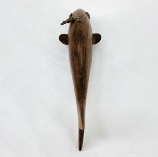 Vintage Hand Carved Wood Ice Fishing Decoy Lure Antique Folk Art 6 