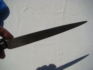 VINTAGE ITALIAN NAVAJA FOLDING KNIFE HORN HANDLE ETCHED BLADE 6