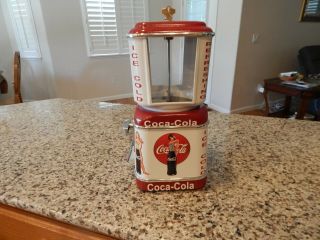 Antique Vintage GumBall Peanut Machine Oak Acorn Coca Cola Theme Coin Op 5 cent 2