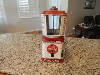 Antique Vintage GumBall Peanut Machine Oak Acorn Coca Cola Theme Coin Op 5 cent 4