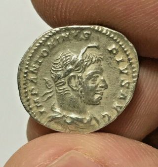 Ancient Roman Silver Coin Denarius Antoninus Pius 2.  5gr 19.  8mm