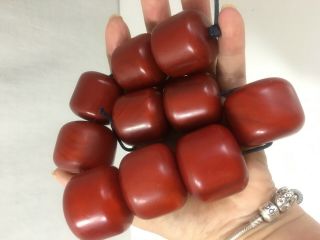 Cherry Bakelite necklace (Faturan,  Amber) imitation vintage necklace 321g 11
