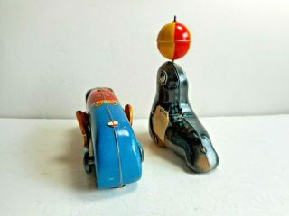 LEHMANN GESCH Tin Windup Toys Sea Lion Tumbling Bear Western Germany 1950s 60s 7